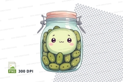 Cute pickle jar clipart png Product Image 1
