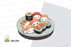 Cartoon sushi platter clipart png Product Image 1