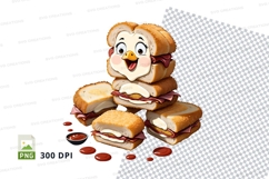 Cartoon character sandwich stack mockup Product Image 1