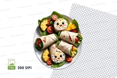Food clipart png - sushi and fruit platter Product Image 1