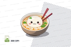 Cute cartoon ramen bowl with chopsticks Product Image 1