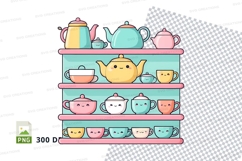 Teapot and teacup collection clipart png Product Image 1