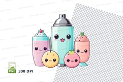Cute spray bottle and accessories clipart png Product Image 1