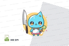 Cartoon cat chef t-shirt mockup Product Image 1