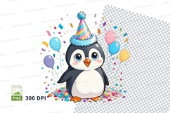 Penguin birthday party clipart png Product Image 1
