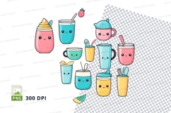 Set of cute drink and cup illustrations Product Image 1
