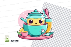 Teapot and tea cup clipart png Product Image 1