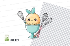 Cute orange clipart in bowl with whisk Product Image 1