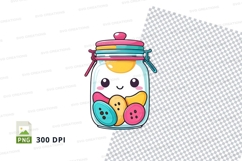 Cute unicorn in a jar clipart png Product Image 1
