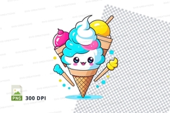 Cartoon ice cream cone clipart png Product Image 1