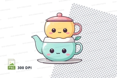 Teapot and teacup clipart png Product Image 1