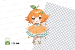 Cute cartoon girl clipart png Product Image 1