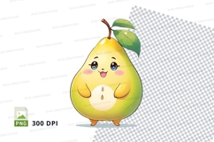 Cartoon pear clipart png Product Image 1