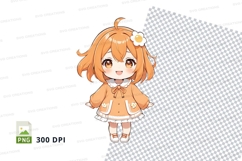 Cute anime girl clipart png Product Image 1