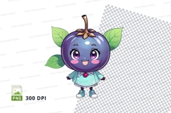 Cartoon blueberry character clipart png Product Image 1