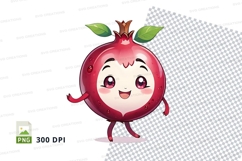 Cartoon pomegranate character clipart png Product Image 1