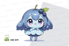 Blueberry character clipart png Product Image 1