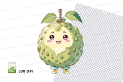 Cartoon custard apple character clipart png Product Image 1