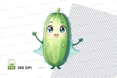 Cartoon cucumber character clipart png Product Image 1