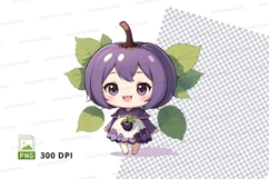 Cute chibi character with pumpkin head clipart png Product Image 1