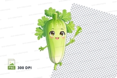Cucumber character clipart png Product Image 1
