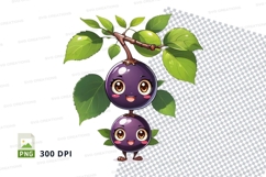 Cartoon cherry character clipart png Product Image 1