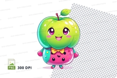 Cartoon apple character clipart png Product Image 1