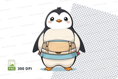 Cartoon penguin tote bag mockup Product Image 1