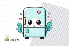 Cute cartoon refrigerator clipart png Product Image 1