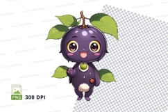 Cartoon plum character clipart png Product Image 1