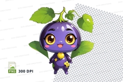 Cartoon eggplant character clipart png Product Image 1