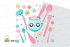 Kawaii teapot clipart png Product Image 1