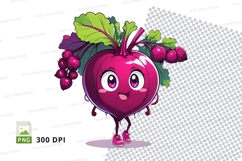 Cartoon beetroot character clipart png Product Image 1