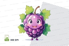 Cartoon grape character clipart png Product Image 1