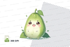 Cute green pear clipart png Product Image 1