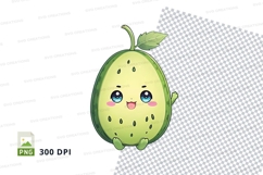 Cute avocado character clipart png Product Image 1