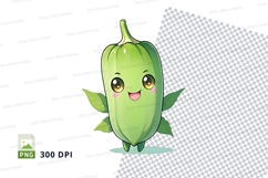 Cute green pepper clipart png Product Image 1