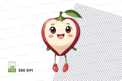 Cartoon apple character clipart png Product Image 1