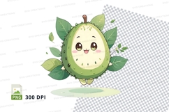 Cartoon avocado character clipart png Product Image 1