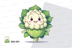 Cauliflower character illustration png Product Image 1