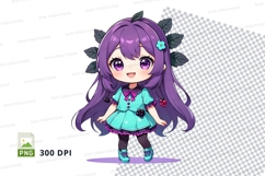 Anime-style girl clipart png Product Image 1