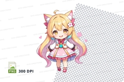Anime girl chibi character clipart png Product Image 1