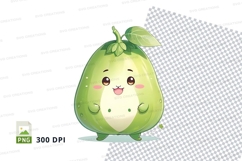 Cartoon avocado clipart png Product Image 1
