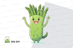 Cartoon asparagus clipart png Product Image 1
