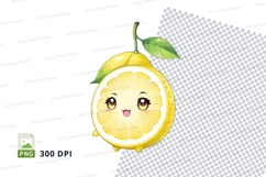 Clipart png of a cartoon lemon Product Image 1