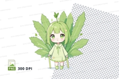 Cartoon character with cannabis leaves png Product Image 1