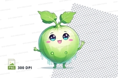 Cartoon green apple clipart png Product Image 1