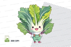 Cartoon bok choy character clipart png Product Image 1
