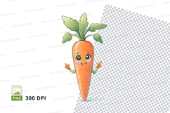 Carrot character clipart png Product Image 1