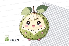 Cute cartoon durian fruit clipart png Product Image 1